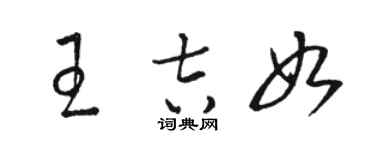 駱恆光王吉如草書個性簽名怎么寫