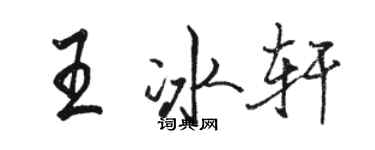 駱恆光王冰軒行書個性簽名怎么寫