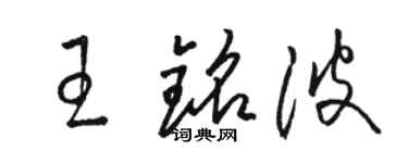 駱恆光王銘波草書個性簽名怎么寫