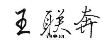 駱恆光王聯奔行書個性簽名怎么寫