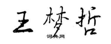 曾慶福王夢哲行書個性簽名怎么寫