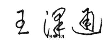 駱恆光王澤通草書個性簽名怎么寫