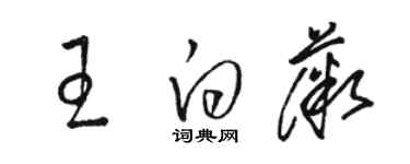 駱恆光王白薇草書個性簽名怎么寫