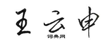 駱恆光王雲申行書個性簽名怎么寫