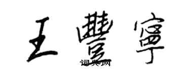 王正良王豐寧行書個性簽名怎么寫
