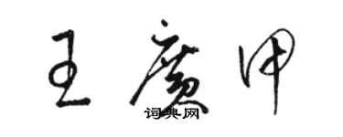 駱恆光王廣甲草書個性簽名怎么寫