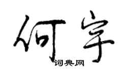 曾慶福何宇行書個性簽名怎么寫