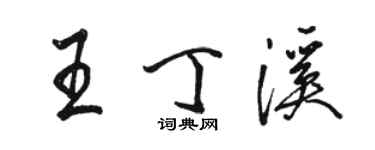 駱恆光王丁溪行書個性簽名怎么寫