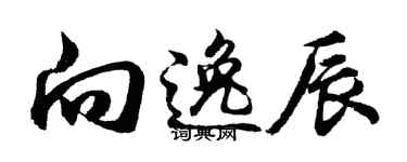 胡問遂向逸辰行書個性簽名怎么寫