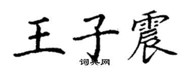 丁謙王子震楷書個性簽名怎么寫