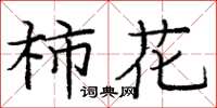 龐中華柿花楷書怎么寫