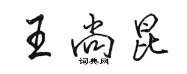 駱恆光王尚昆行書個性簽名怎么寫