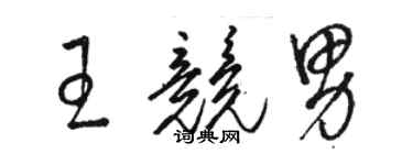 駱恆光王競男草書個性簽名怎么寫