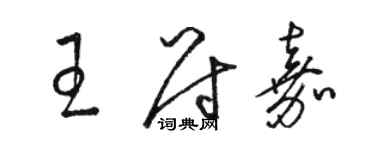 駱恆光王尉嘉草書個性簽名怎么寫