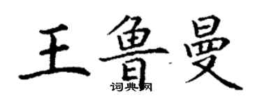 丁謙王魯曼楷書個性簽名怎么寫