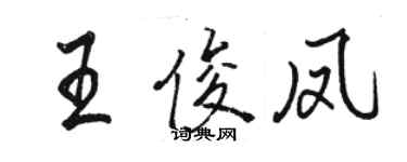 駱恆光王俊鳳行書個性簽名怎么寫