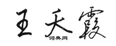 駱恆光王夭霞行書個性簽名怎么寫