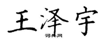 丁謙王澤宇楷書個性簽名怎么寫