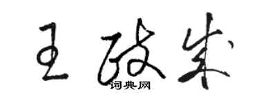 駱恆光王政成草書個性簽名怎么寫