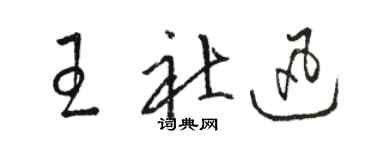 駱恆光王社迅草書個性簽名怎么寫