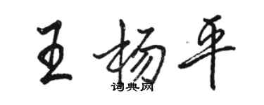 駱恆光王楊平行書個性簽名怎么寫