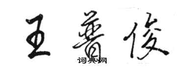 駱恆光王普俊行書個性簽名怎么寫