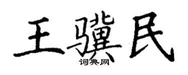 丁謙王驥民楷書個性簽名怎么寫