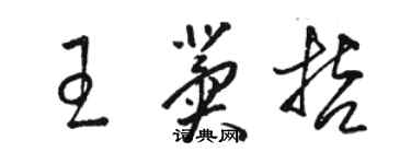 駱恆光王冀哲草書個性簽名怎么寫