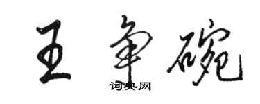 駱恆光王爭碗行書個性簽名怎么寫