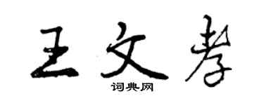 曾慶福王文孝行書個性簽名怎么寫