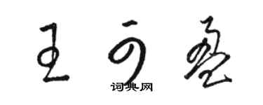 駱恆光王可盈草書個性簽名怎么寫