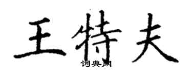 丁謙王特夫楷書個性簽名怎么寫