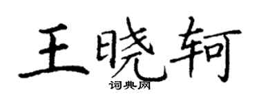 丁謙王曉軻楷書個性簽名怎么寫