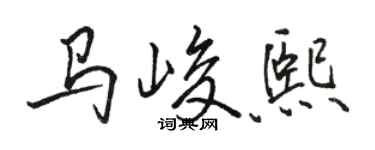 駱恆光馬峻熙行書個性簽名怎么寫