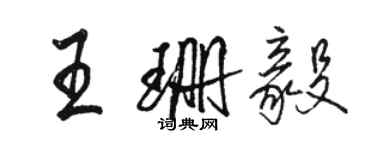 駱恆光王珊毅行書個性簽名怎么寫