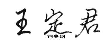 駱恆光王定君行書個性簽名怎么寫