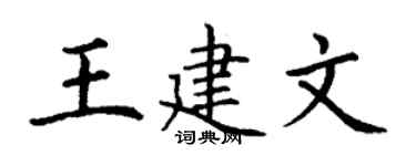 丁謙王建文楷書個性簽名怎么寫
