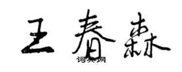 曾慶福王春森行書個性簽名怎么寫