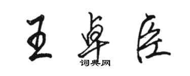 駱恆光王卓臣行書個性簽名怎么寫