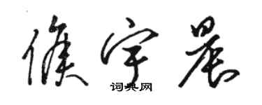 駱恆光侯宇晨草書個性簽名怎么寫