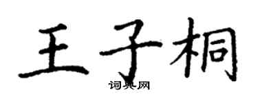 丁謙王子桐楷書個性簽名怎么寫