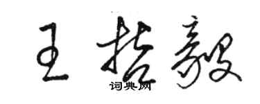 駱恆光王哲毅草書個性簽名怎么寫