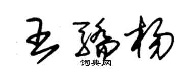 朱錫榮王驕楊草書個性簽名怎么寫