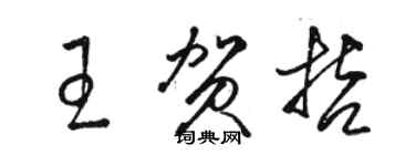 駱恆光王賀哲草書個性簽名怎么寫