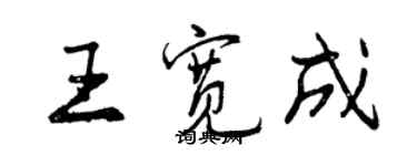 曾慶福王寬成行書個性簽名怎么寫