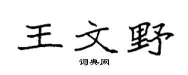 袁強王文野楷書個性簽名怎么寫