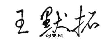 駱恆光王默拓草書個性簽名怎么寫