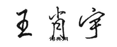 駱恆光王肖宇行書個性簽名怎么寫