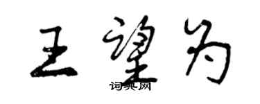 曾慶福王望為行書個性簽名怎么寫