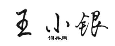 駱恆光王小銀行書個性簽名怎么寫